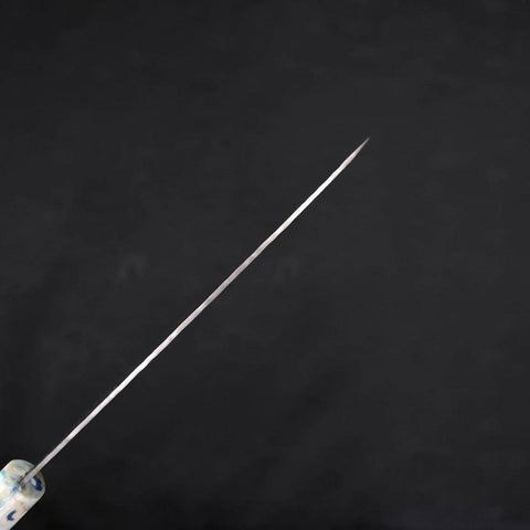 Santoku White Steel #1 Stainless Clad Tsuchime Ocean White Mix Handle 165mm (6.5”)-[Musashi]-[Japanese-Kitchen-Knives]