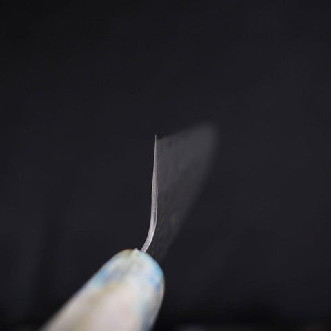 Santoku White Steel #1 Stainless Clad Tsuchime Ocean White Mix Handle 165mm (6.5”)-[Musashi]-[Japanese-Kitchen-Knives]