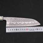 Santoku White Steel #1 Stainless Clad Tsuchime Ocean White Mix Handle 165mm (6.5”)-[Musashi]-[Japanese-Kitchen-Knives]