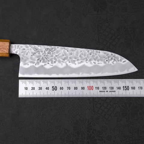 Santoku White Steel #1 Tsuchime Yaki Urushi Handle 165mm (6.5”)-[Musashi]-[Japanese-Kitchen-Knives]
