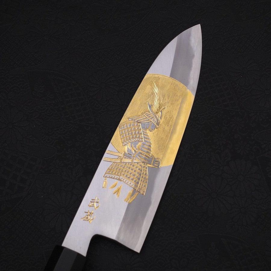 三徳 白紙2号 霞 侍満月 黒檀水牛柄 180mm – MUSASHI
