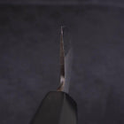 Santoku White Steel #2 Kasumi Chokin Samurai Full Moon Buffalo Ebony Handle 180mm (7”)-[Musashi]-[Japanese-Kitchen-Knives]