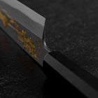 Santoku White Steel #2 Kasumi Single Bevel Chokin Sakura-Fuji Buffalo Ebony Handle 155mm-[Musashi]-[Japanese-Kitchen-Knives]