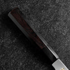 Santoku White Steel #2 Kasumi Single Bevel Chokin Sakura-Fuji Buffalo Ebony Handle 155mm-[Musashi]-[Japanese-Kitchen-Knives]