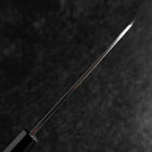 Santoku White Steel #2 Kasumi Single Bevel Chokin Samurai Full Moon Buffalo Ebony Handle 155mm (6.1”)-[Musashi]-[Japanese-Kitchen-Knives]