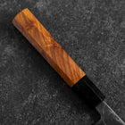 Santoku White Steel #2 Kurouchi Buffalo Bubinga Handle 165mm-[Musashi]-[Japanese-Kitchen-Knives]