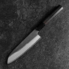 Santoku White Steel #2 Kurouchi Buffalo Ebony Handle 170mm (6.7”)-[Musashi]-[Japanese-Kitchen-Knives]