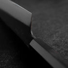 Santoku White Steel #2 Kurouchi Buffalo Ebony Handle 170mm (6.7”)-[Musashi]-[Japanese-Kitchen-Knives]