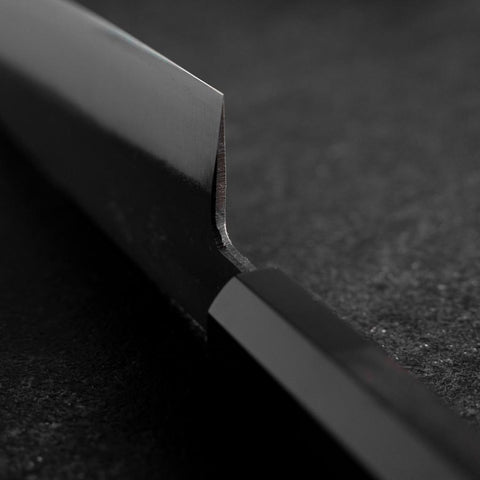 Santoku White Steel #2 Kurouchi Buffalo Ebony Handle 170mm (6.7”)-[Musashi]-[Japanese-Kitchen-Knives]