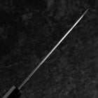 Santoku White Steel #2 Kurouchi Buffalo Ebony Handle 170mm (6.7”)-[Musashi]-[Japanese-Kitchen-Knives]