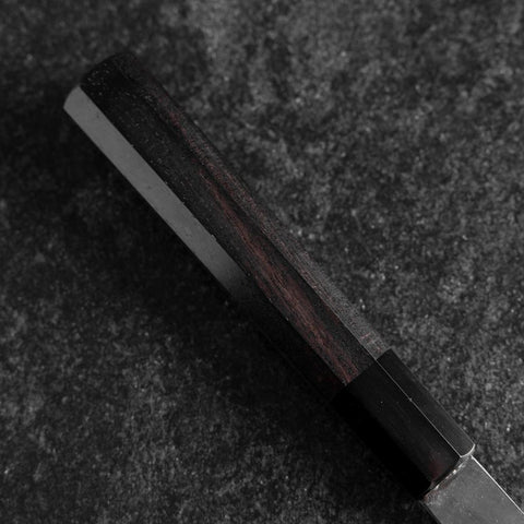 Santoku White Steel #2 Kurouchi Buffalo Ebony Handle 170mm-[Musashi]-[Japanese-Kitchen-Knives]