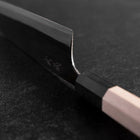 Santoku White Steel #2 Kurouchi Buffalo Magnolia Handle 165mm-[Musashi]-[Japanese-Kitchen-Knives]