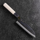 Santoku White Steel #2 Kurouchi Buffalo Magnolia Handle 165mm-[Musashi]-[Japanese-Kitchen-Knives]
