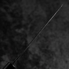 Santoku White Steel #2 Kurouchi Buffalo Magnolia Round Handle 165mm (6.5”)-[Musashi]-[Japanese-Kitchen-Knives]