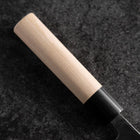 Santoku White Steel #2 Kurouchi Buffalo Magnolia Round Handle 165mm (6.5”)-[Musashi]-[Japanese-Kitchen-Knives]