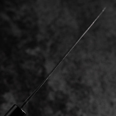 Santoku White Steel #2 Kurouchi Buffalo Magnolia Round Handle 165mm-[Musashi]-[Japanese-Kitchen-Knives]