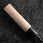 Santoku White Steel #2 Kurouchi Buffalo Magnolia Round Handle 165mm-[Musashi]-[Japanese-Kitchen-Knives]