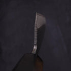 Santoku White Steel #2 Kurouchi Chokin Pagoda Buffalo Ebony Handle 170mm (6.7”)-[Musashi]-[Japanese-Kitchen-Knives]