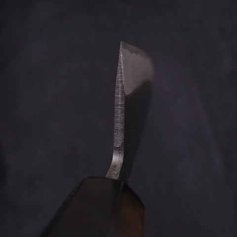 Santoku White Steel #2 Kurouchi Chokin Pagoda Buffalo Ebony Handle 170mm (6.7”)-[Musashi]-[Japanese-Kitchen-Knives]
