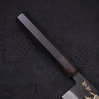 Santoku White Steel #2 Kurouchi Chokin Samurai Full Moon Buffalo Ebony Handle 170mm (6.7”)-[Musashi]-[Japanese-Kitchen-Knives]