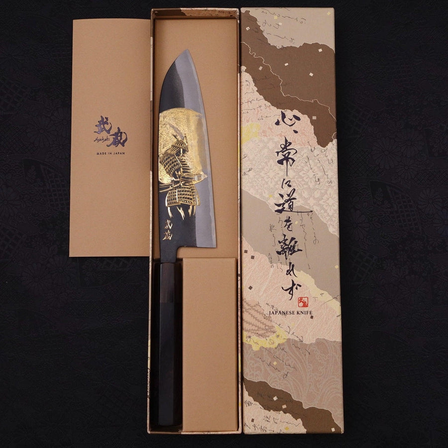 三徳 白紙2号 黒打 武士 満月 黒檀水牛柄 170mm – MUSASHI