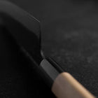 Santoku White Steel #2 Kurouchi Damascus Kurigata Buffalo Magnolia Handle 170mm-[Musashi]-[Japanese-Kitchen-Knives]