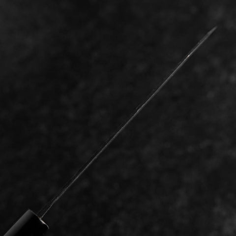 Santoku White Steel #2 Kurouchi Damascus Kurigata Buffalo Magnolia Handle 170mm-[Musashi]-[Japanese-Kitchen-Knives]