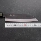 Santoku White Steel #2 Kurouchi Green Urushi Handle 165mm (6.5”)-[Musashi]-[Japanese-Kitchen-Knives]