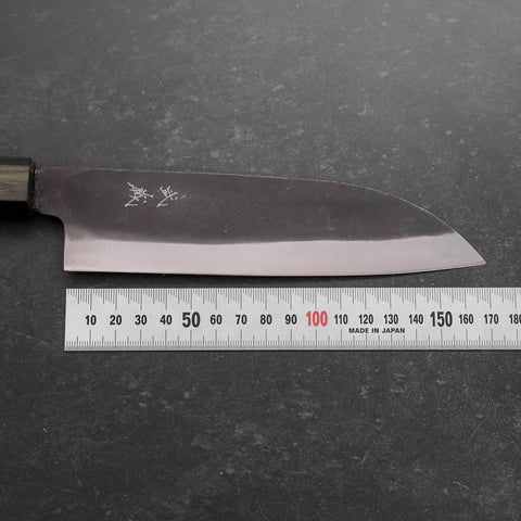 Santoku White Steel #2 Kurouchi Green Urushi Handle 165mm (6.5”)-[Musashi]-[Japanese-Kitchen-Knives]