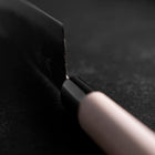 Santoku White Steel #2 Kurouchi Magnolia Round Handle 165mm (6.5”)-[Musashi]-[Japanese-Kitchen-Knives]