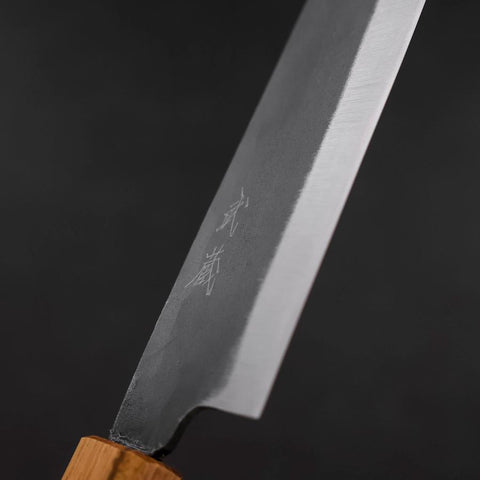 Santoku White Steel #2 Kurouchi Oak Handle 165mm (6.5”)-[Musashi]-[Japanese-Kitchen-Knives]