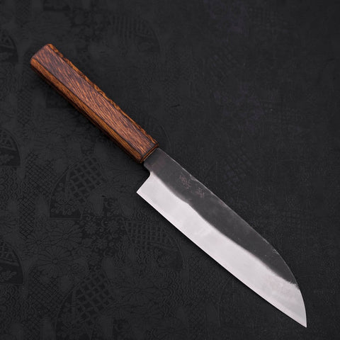 Santoku White Steel #2 Kurouchi Sumi Urushi Handle 165mm (6.5”)-[Musashi]-[Japanese-Kitchen-Knives]