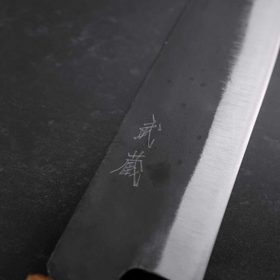 Santoku White Steel #2 Kurouchi Yaki Urushi Handle 165mm (6.5