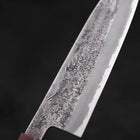 Santoku White Steel #2 Nashiji Stainless Clad Purple Urushi Handle 165mm (6.5”)-[Musashi]-[Japanese-Kitchen-Knives]