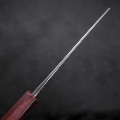 Santoku White Steel #2 Nashiji Stainless Clad Purple Urushi Handle 165mm (6.5”)-[Musashi]-[Japanese-Kitchen-Knives]