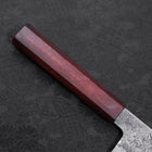 Santoku White Steel #2 Nashiji Stainless Clad Purple Urushi Handle 165mm (6.5”)-[Musashi]-[Japanese-Kitchen-Knives]