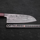Santoku White Steel #2 Nashiji Stainless Clad Purple Urushi Handle 165mm (6.5”)-[Musashi]-[Japanese-Kitchen-Knives]