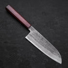 Santoku White Steel #2 Nashiji Stainless Clad Purple Urushi Handle 165mm (6.5”)-[Musashi]-[Japanese-Kitchen-Knives]