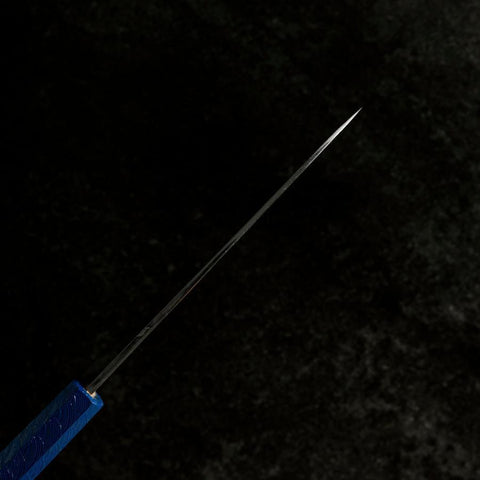 Santoku White Steel #2 Polished Blue Urushi Handle 165mm (6.5”)-[Musashi]-[Japanese-Kitchen-Knives]