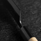 Santoku White Steel #2 Stainless Clad Kurouchi Buffalo Magnolia Handle (Kurigata) 170mm-[Musashi]-[Japanese-Kitchen-Knives]