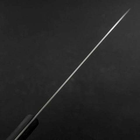 Santoku White Steel #2 Stainless Clad Polished Western Black Handle 170mm (6.7”)-[Musashi]-[Japanese-Kitchen-Knives]