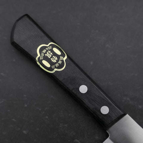Santoku White Steel #2 Stainless Clad Polished Western Black Handle 170mm (6.7”)-[Musashi]-[Japanese-Kitchen-Knives]