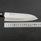 Santoku White Steel #2 Stainless Clad Polished Western Black Handle 170mm (6.7”)-[Musashi]-[Japanese-Kitchen-Knives]
