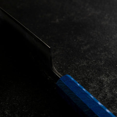 Santoku White Steel Blue Urushi Handle 165mm (6.5”)-[Musashi]-[Japanese-Kitchen-Knives]