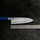 Santoku White Steel Blue Urushi Handle 165mm (6.5”)-[Musashi]-[Japanese-Kitchen-Knives]