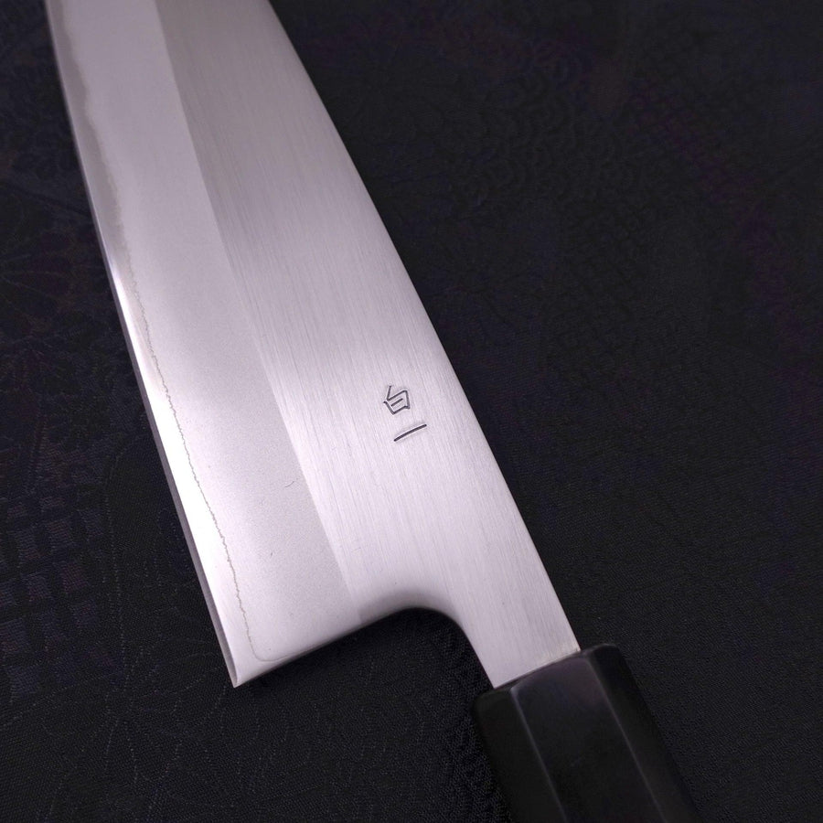 Santoku White steel #1 Polished Buffalo Magnolia Handle 165mm-White steel #1-Polished-Japanese Handle-[Musashi]-[Japanese-Kitchen-Knives]