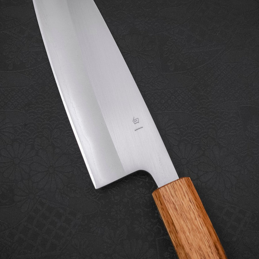 Santoku White Steel #1 Polished Yaki Urushi Handle 165mm-[Musashi]-[Japanese-Kitchen-Knives]