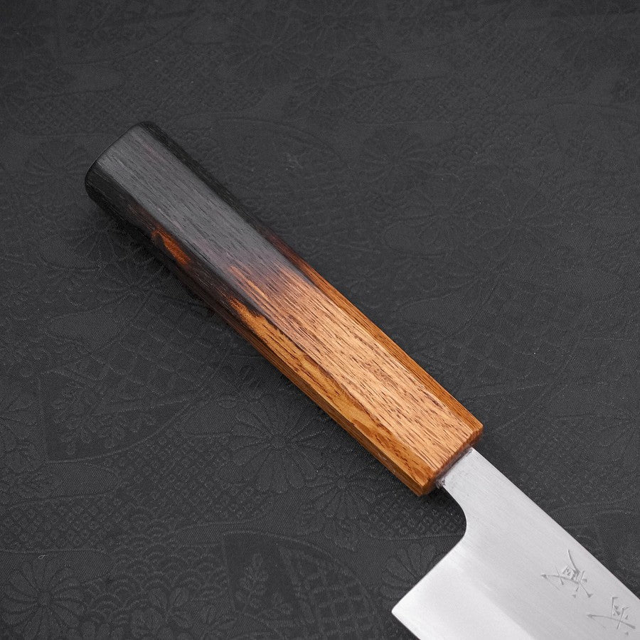 Santoku White Steel #1 Polished Yaki Urushi Handle 165mm-[Musashi]-[Japanese-Kitchen-Knives]