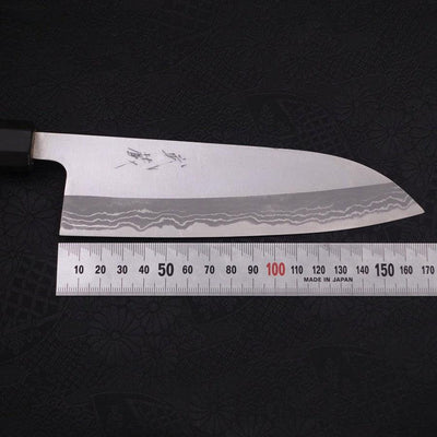 Santoku White steel #2 Damascus Buffalo Magnolia Handle 165mm-White steel #2-Damascus-Japanese Handle-[Musashi]-[Japanese-Kitchen-Knives]