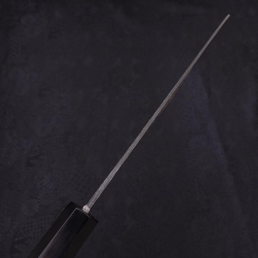 Santoku White steel #2 Kurouchi Chokin Cheetah Buffalo Ebony Handle 170mm-White steel #2-Kurouchi-Japanese Handle-[Musashi]-[Japanese-Kitchen-Knives]